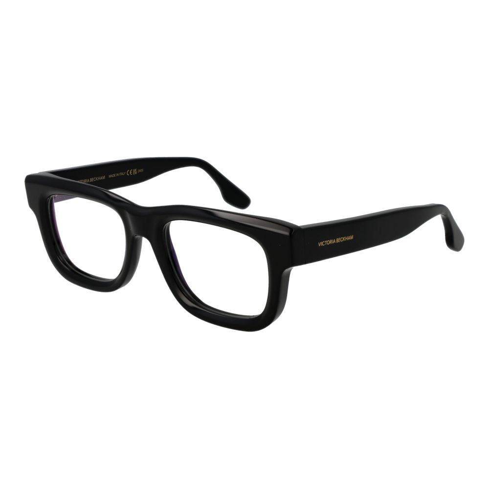 Victoria Beckham Black Acetate Glasses (Frames), full-rim rectangular design for women, includes branded case.