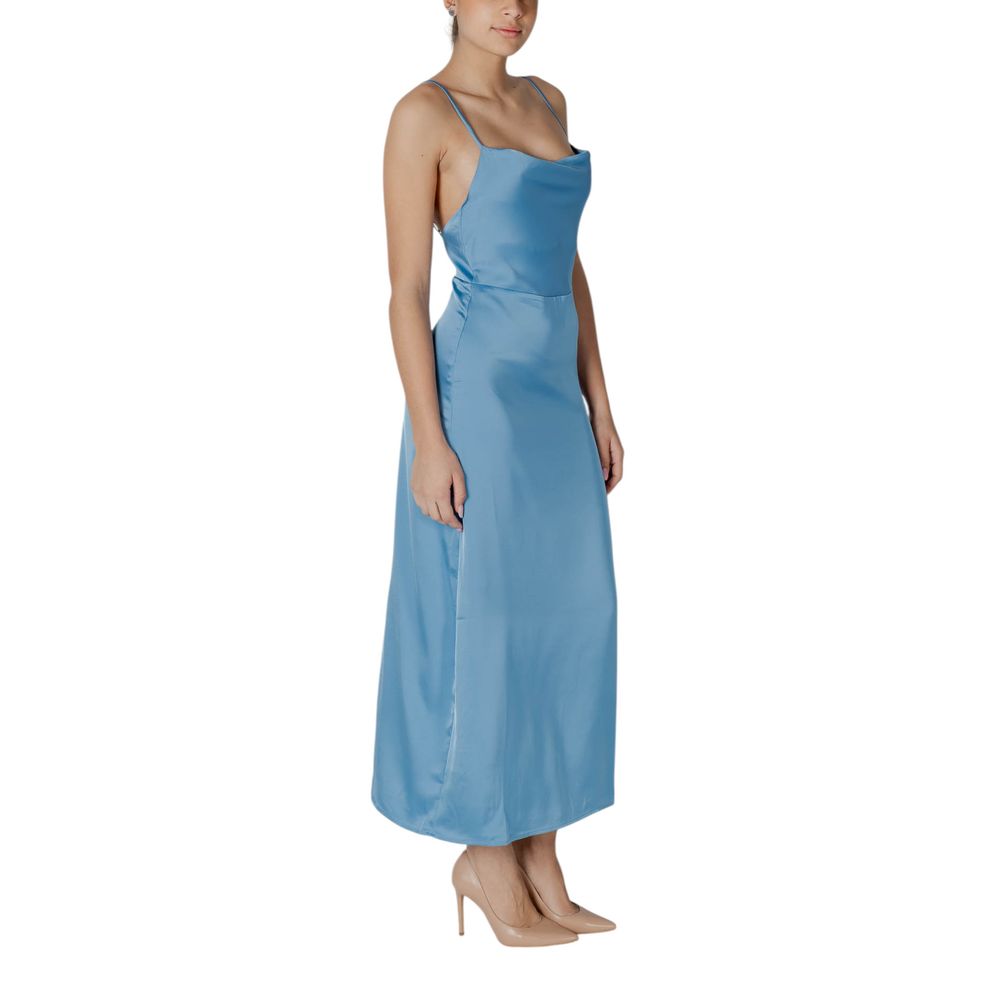 Vila Clothes Turquoise Polyester Long Dress