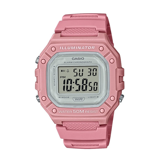 CASIO TIMELESS COLLECTION Mod. SPORT ILLUMINATOR WR 50M. ALARM. CHRONOGRAPH - PINK - COLORED SERIE WATCHES