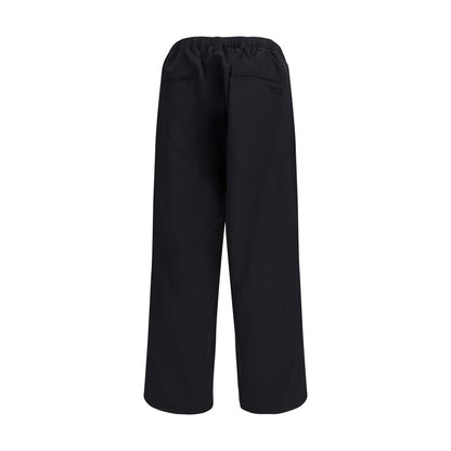 Y-3 Black Nylon Casual Pants, elasticized waistband, front pockets, Y-3 logo, AW25 season, regular fit, 100% nylon composition.