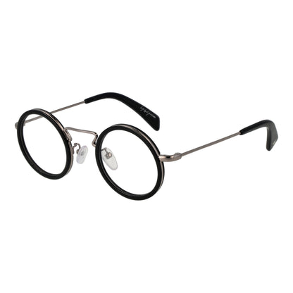 YOHJI YAMAMOTO MOD. YY1003 44019 round glasses for men with black frames and metal temples