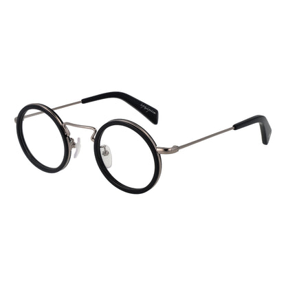 YOHJI YAMAMOTO MOD. YY1003 44613 gent fashion eyewear, round glasses with black frame and metal temples, stylish men's accessory