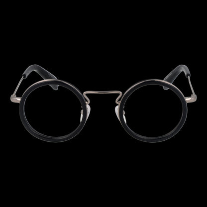 YOHJI YAMAMOTO MOD. YY1003 44613 glasses for gentlemen, featuring a unique and contemporary design, front view on black background.