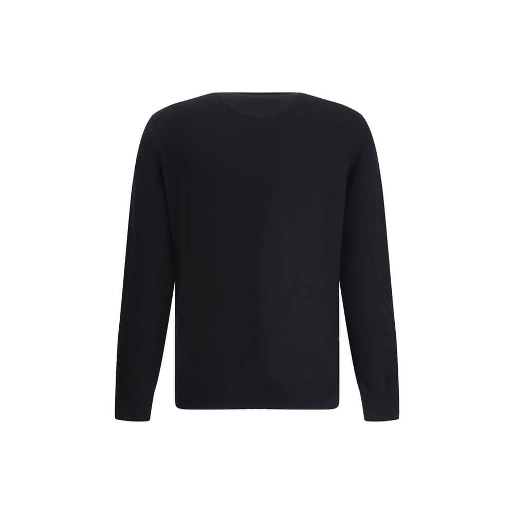 ZEGNA Black Cashmere Cashmere Sweater - luxury garment with ribbed crew neck, cuffs, and hem for timeless elegance.