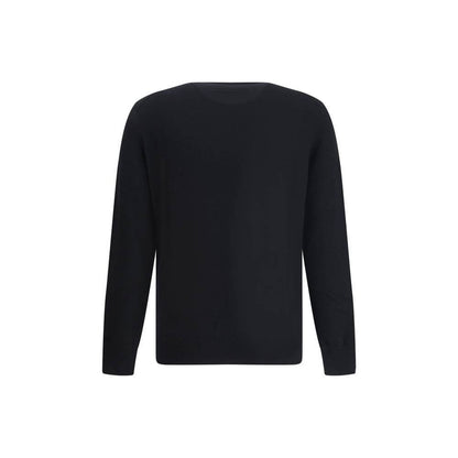 ZEGNA Black Cashmere Cashmere Sweater - luxury garment with ribbed crew neck, cuffs, and hem for timeless elegance.