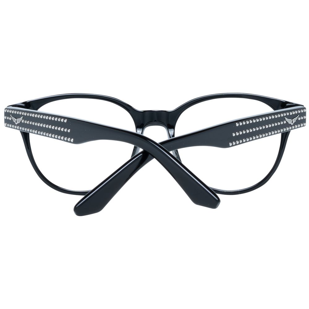 Zadig & Voltaire Black Women Glasses Frame, full-rim, oval, plastic material, 50-17-140 size, branded case included, no spring hinge.