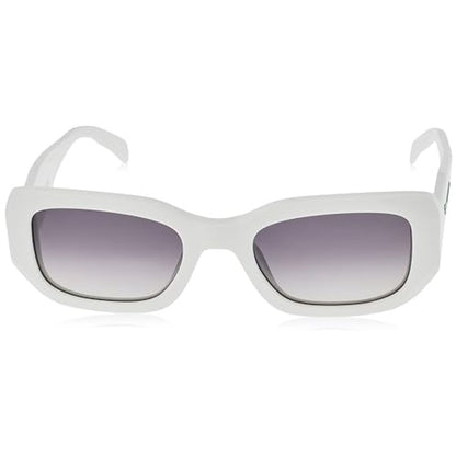 Zadig & Voltaire White Acetate Sunglasses displayed in front view with gradient lenses.
