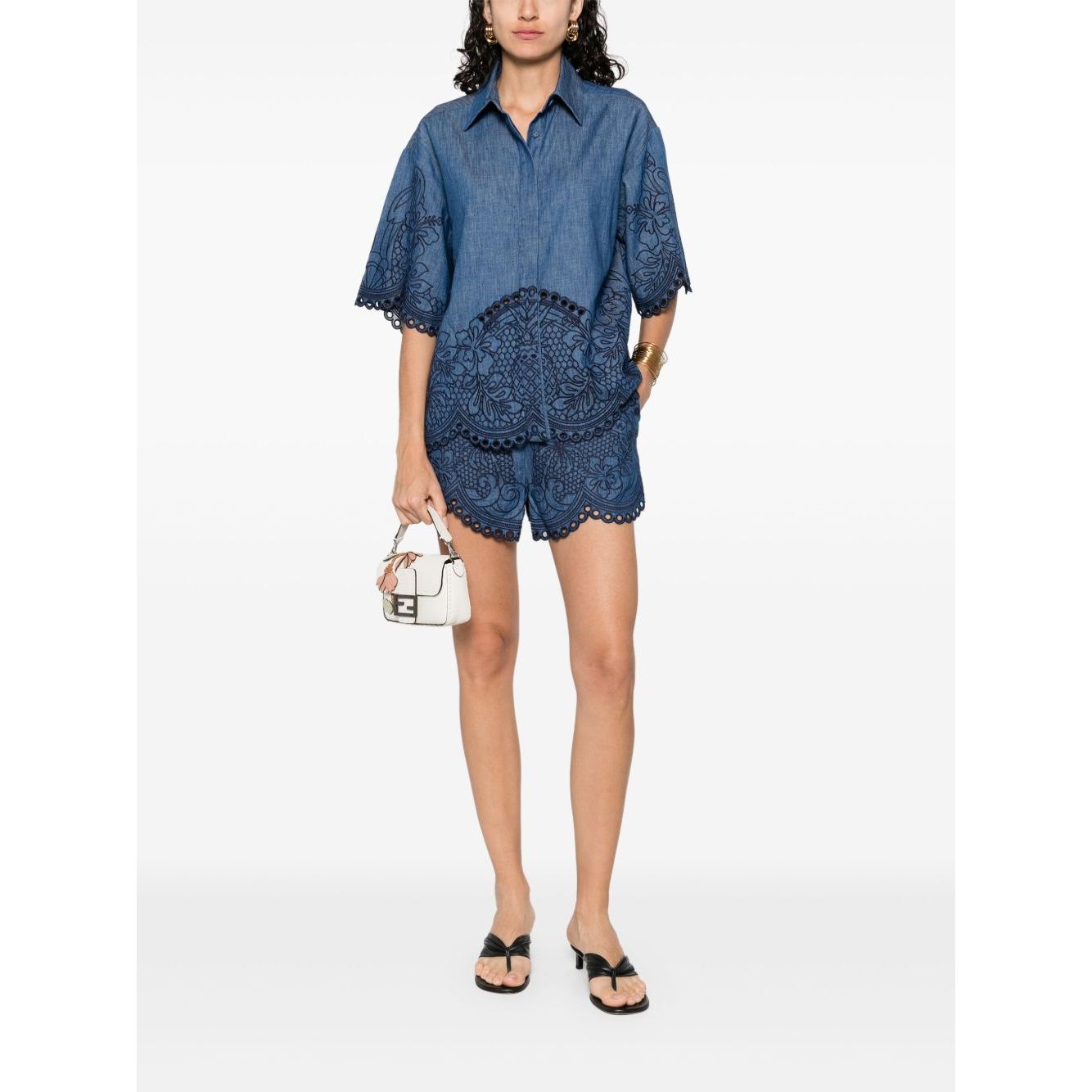 Zimmermann Coco Embroidered Denim Shirt