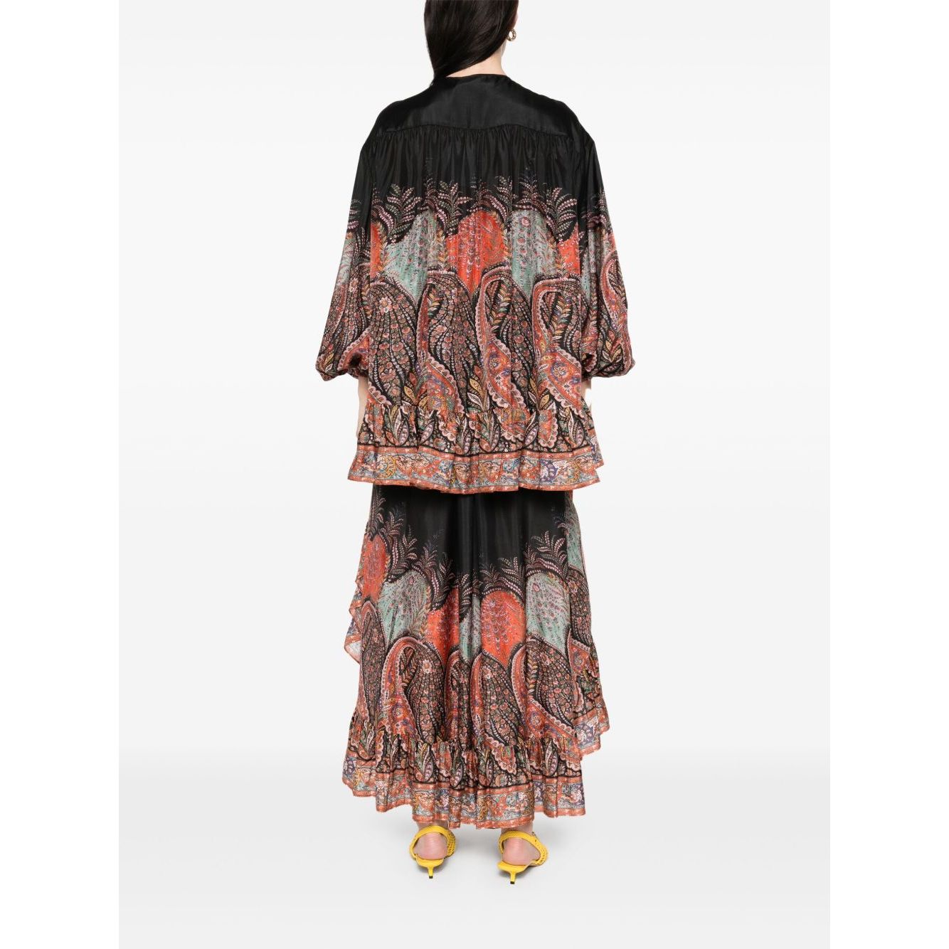 Zimmermann Rhiannon Ruffle Blouse with Puff Sleeves