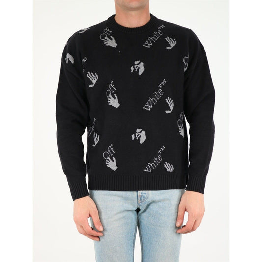 Off-White c/o Virgil Abloh All-Over Logo Crewneck Men's Sweater 406088